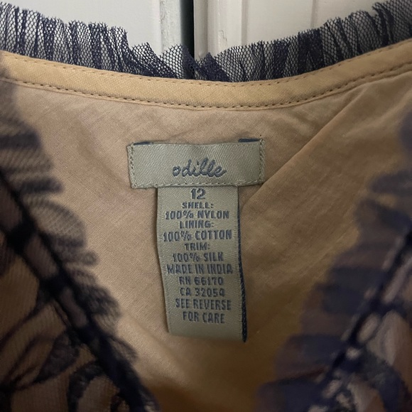 Anthropologie Odille Fit & Flare Dress 12 Layered Tulle Embroidered Party Summer - Picture 3 of 9